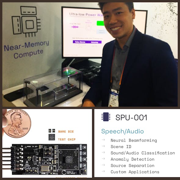 Femtosense CEO Sam Fok demonstrated how the company&apos;s new Sparce Processing Unit (SPU) can detect voices through construction noise and other audio disruption.