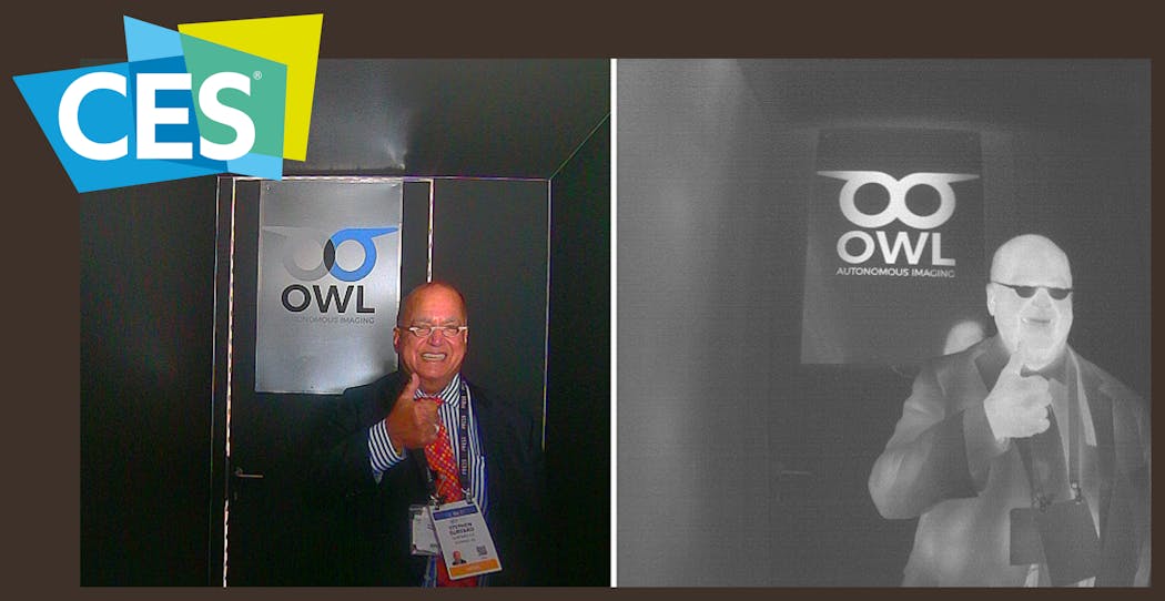 Expert technologist Steve Surfaro unearthed some amazing finds at CES in IoT, robotics, entry screening and energy. Here he is at the Owl Autonomous Imaging booth (coverage coming in part two!)