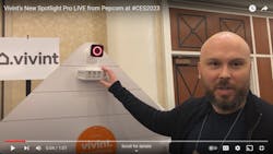Vivint's Mike Child explains how the new Vivint Spotlight Pro camera and tracking LEDs work live from the Pepcom event at CES on Wednesday night in Las Vegas. Click the video in the article to watch! Vivint's Mike Child explains how the new Vivint Spotlight Pro camera and tracking LEDs work live from the Pepcom event at CES on Wednesday night in Las Vegas. Click the video in the article to watch!