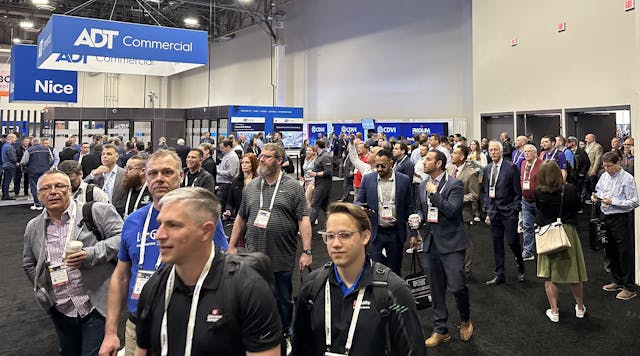 Attendees stream onto the show floor at ISC West 2023 to check out the security industry&apos;s latest innovations.
