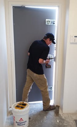 Securitech Trident MD20 5-point deadbolt exit locks. Securitech Trident MD20 5-point deadbolt exit locks.