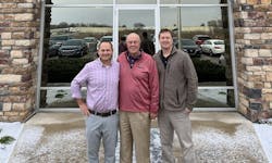 Eric Garner, President of Pye-Barker's alarm division, meets with Chip Shiver and Wayne Lisle of newly acquired Shiver Security Systems. Eric Garner, President of Pye-Barker's alarm division, meets with Chip Shiver and Wayne Lisle of newly acquired Shiver Security Systems.