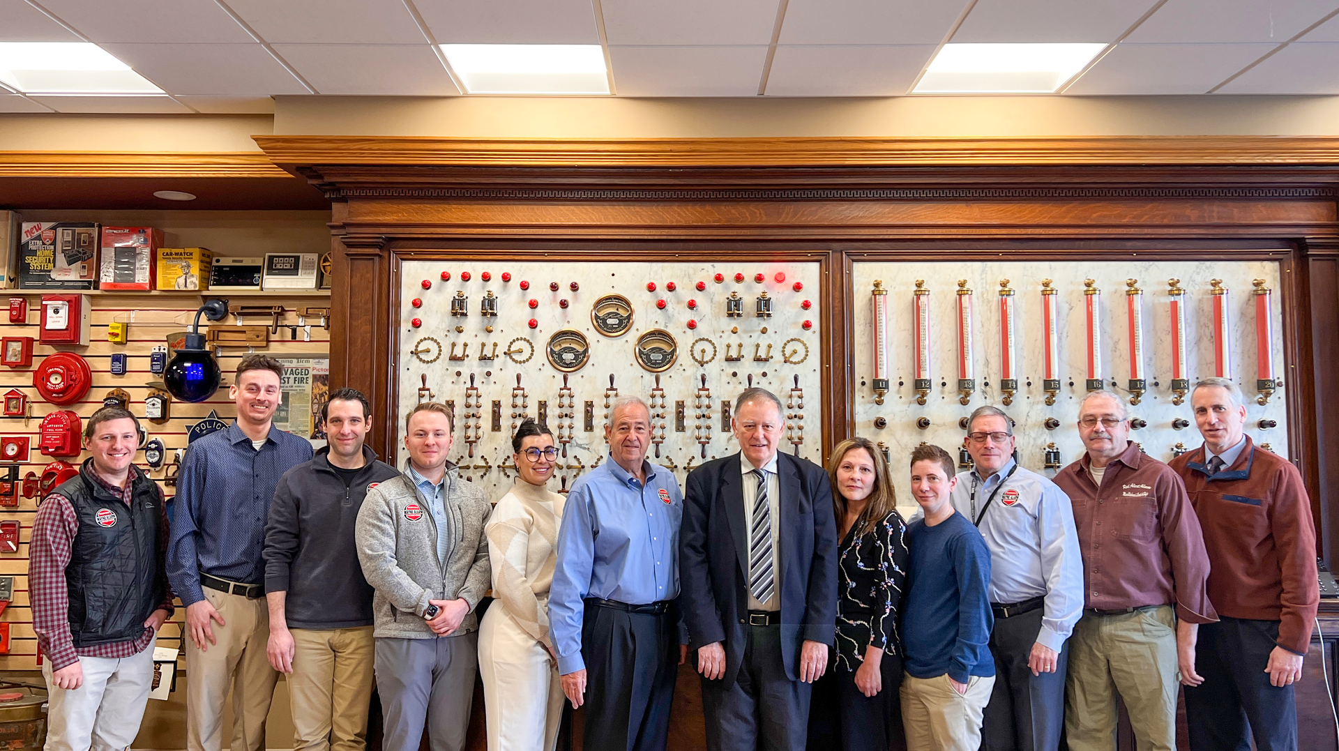 Photo (left to right): Brandon Freedman (Wayne Alarm), Colby Marques (Wayne Alarm), Todd Gaito (Wayne Alarm), Nathan Raustad (Wayne Alarm), Nicolette Angelli (Demakis Law - Our Council), Ralph W. Sevinor (Wayne Alarm), Greg Demakis (Demakis Law - Our Council), Anna Triolo (Wayne Alarm), Kelly Paparozzi (Wayne Alarm), Jeff Kahn (Wayne Alarm), Dave Martin (Red Alert Alarms), Michael Murphy Esq. (Red Alert Council).