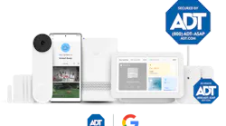 ADT's Premium self-startup package includes a smart home hub, Google Nest Hub (2nd gen), Google Nest doorbell, door/window sensors, motion sensors, the ADT + mobile app, and yard signs and window stickers.
