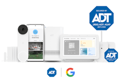 ADT's Premium self-startup package includes a smart home hub, Google Nest Hub (2nd gen), Google Nest doorbell, door/window sensors, motion sensors, the ADT + mobile app, and yard signs and window stickers. ADT's Premium self-startup package includes a smart home hub, Google Nest Hub (2nd gen), Google Nest doorbell, door/window sensors, motion sensors, the ADT + mobile app, and yard signs and window stickers.