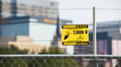 Amarok Egd Fence Warning Sign&blurred Background Color (1) Amarok Egd Fence Warning Sign&blurred Background Color (1)