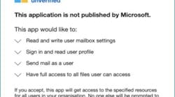 Figure 1. This screen shows a fake app permissions request.
