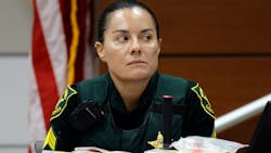 Broward Sheriff&iacute;s Office Sgt. Gloria Crespo looks in the direction of the defendant during the trial of former Marjory Stoneman Douglas High School School Resource Officer Scot Peterson at the Broward County Courthouse in Fort Lauderdale on Tuesday, June 13, 2023. Crespo was a crime scene detective at the time of the shootings and was assigned to collect evidence on third floor of the 1200 building on campus.