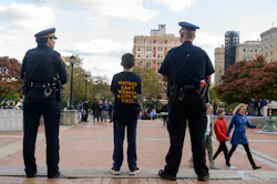 Sam Goldston, 13, stands with 2 Pittsburgh City Police as attendees gather for a public memorial service honoring the lives lost in the attack on the Tree of Life Synagogue on Oct. 27, 2018, at the Soldiers and Sailors Memorial on Oct. 27, 2019 in Pittsburgh, Pennsylvania. One year ago, Robert Bowers killed 11 people and wounded several others during an attack of the Tree of Life synagogue. Sam Goldston, 13, stands with 2 Pittsburgh City Police as attendees gather for a public memorial service honoring the lives lost in the attack on the Tree of Life Synagogue on Oct. 27, 2018, at the Soldiers and Sailors Memorial on Oct. 27, 2019 in Pittsburgh, Pennsylvania. One year ago, Robert Bowers killed 11 people and wounded several others during an attack of the Tree of Life synagogue.