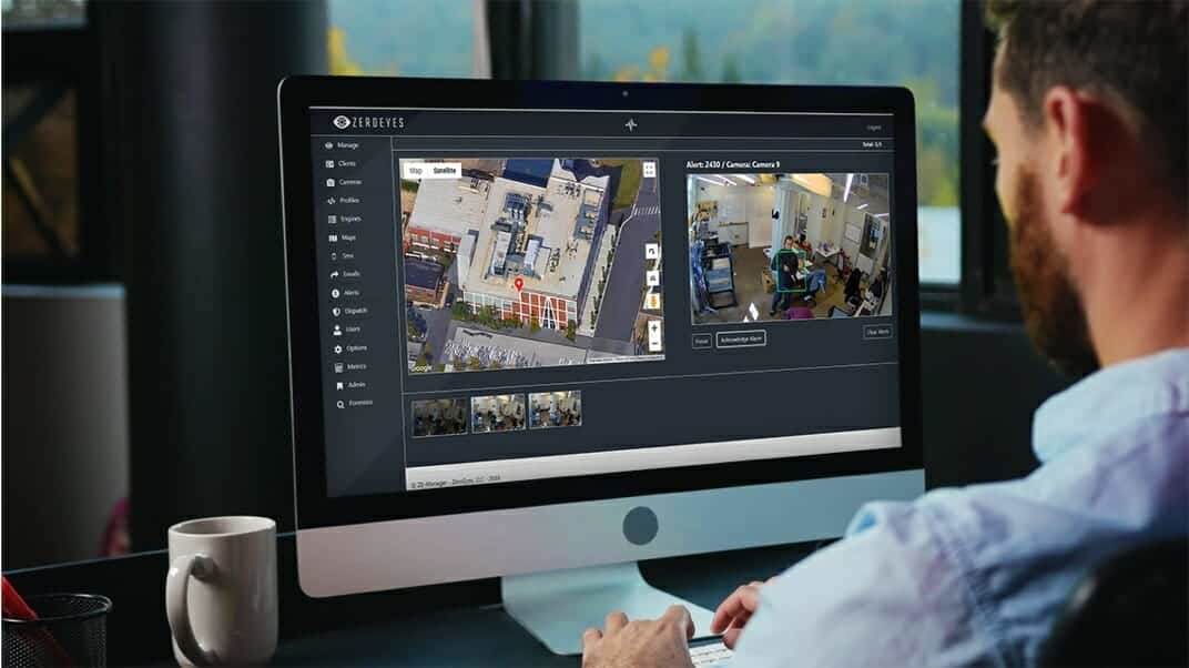 ZeroEyes' proactive visual gun detection and situational awareness software platform is layered over schools' existing digital security cameras.