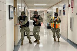 Navy security forces perform a sweep of a building during an active shooter training exercise at Naval Air Station Key West during Exercise Citadel Shield. Exercise Citadel Shield- Navy security forces perform a sweep of a building during an active shooter training exercise at Naval Air Station Key West during Exercise Citadel Shield. Exercise Citadel Shield-