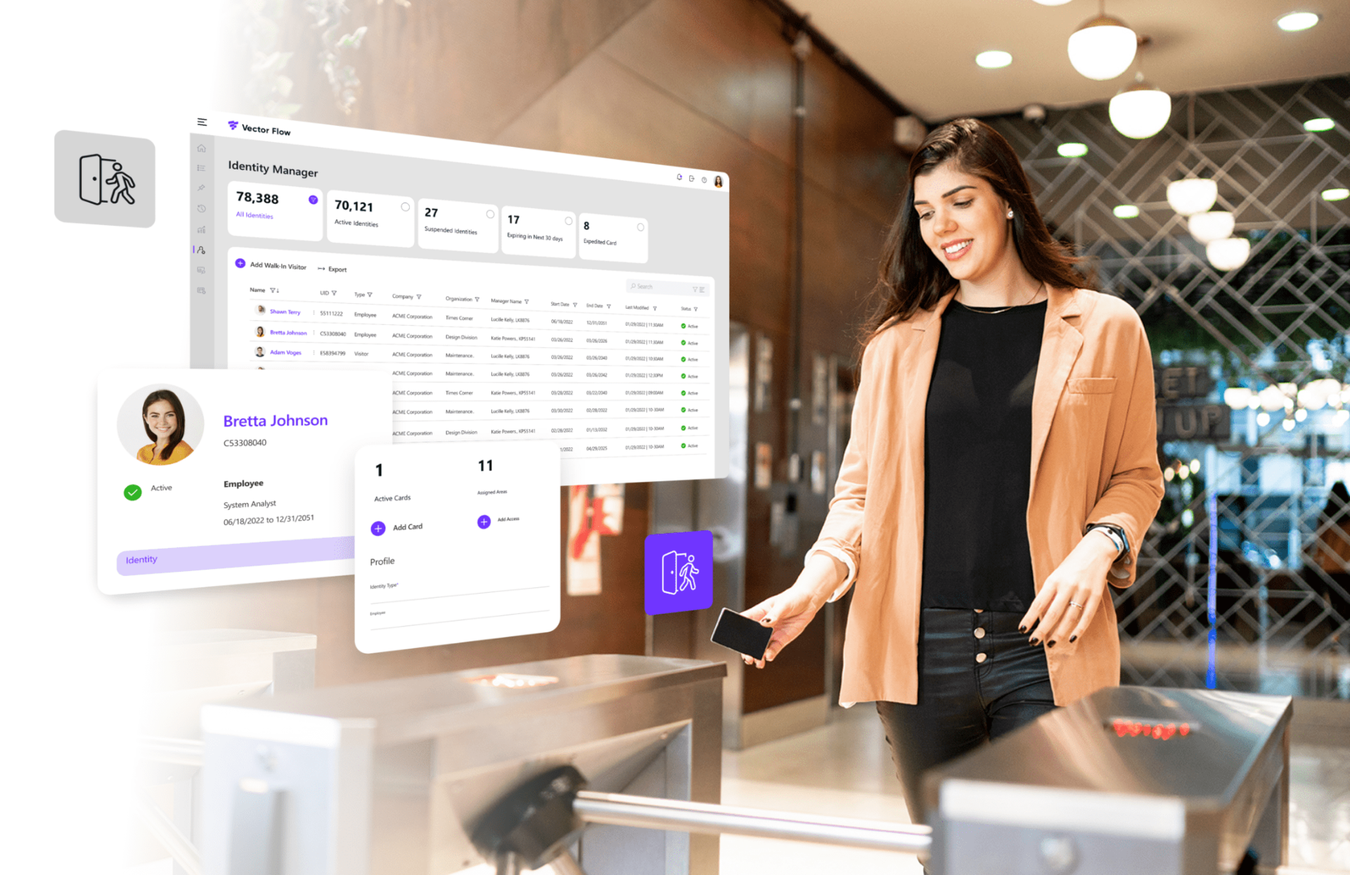 Vector Flow Physical Workforce Identity Suite Gsx Call For Products