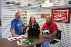 Paul Olson, owner of Olson Seed Service (left) collaborated with Vivotek Regional Sales Manager Shannon Benna and Robert Smith of Iowa-based integration firm Tech Zone to craft a security solution.
