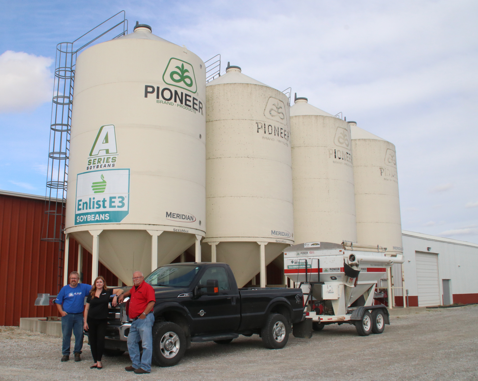 Paul Olson, owner of Olson Seed Service (left) collaborated with Vivotek Regional Sales Manager Shannon Benna and Robert Smith of Iowa-based integration firm Tech Zone to craft a security solution.