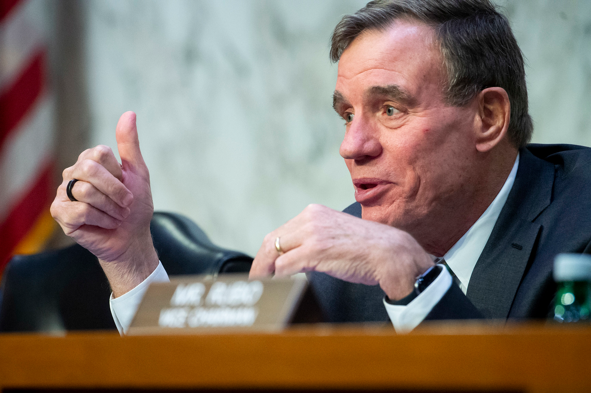 Chairman Mark Warner, D-Va., at a Senate Intelligence Committee hearing in March 2023, said generative models can improve cybersecurity.