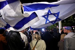 People gather in Evanston, Illinois' Fountain Square for a rally in support of the release of Israeli and international hostages currently held by Hamas in the Gaza Strip on Oct. 14, 2023. People gather in Evanston, Illinois' Fountain Square for a rally in support of the release of Israeli and international hostages currently held by Hamas in the Gaza Strip on Oct. 14, 2023.