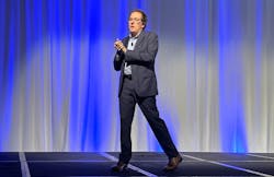 Eagle Eye Networks CEO Dean Drako talks to attendees at this week's Cloud Security Summit in Austin, Texas. Eagle Eye Networks CEO Dean Drako talks to attendees at this week's Cloud Security Summit in Austin, Texas.