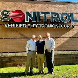 From left to right: Bill Price, Owner of Sonitrol of the Carolinas; Eric Garner, President of Pye-Barker's Alarm Division; and Wylie Fox, Owner of Sonitrol of the Carolinas. From left to right: Bill Price, Owner of Sonitrol of the Carolinas; Eric Garner, President of Pye-Barker's Alarm Division; and Wylie Fox, Owner of Sonitrol of the Carolinas.