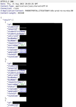 Accessing student bus information Accessing student bus information