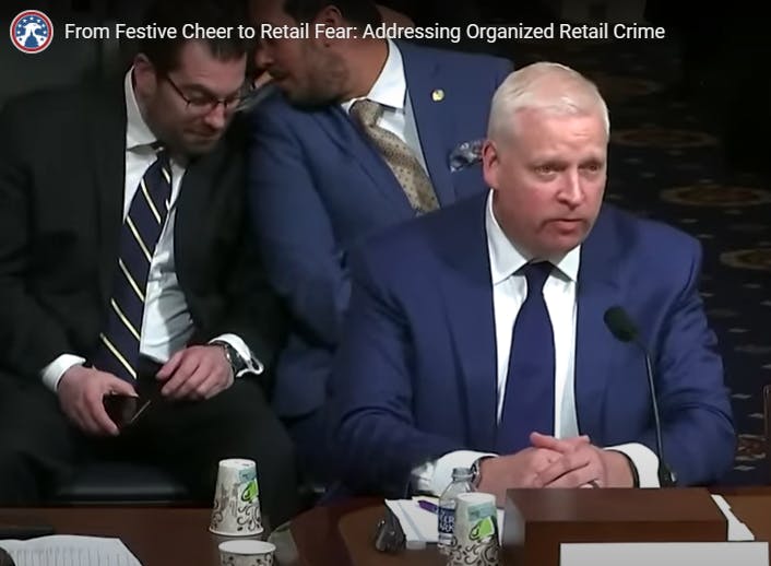 David Johnston, Vice President of Asset Protection and Retail Operations for the National Retail Federation, talks about organized retail crime with U.S. lawmakers.