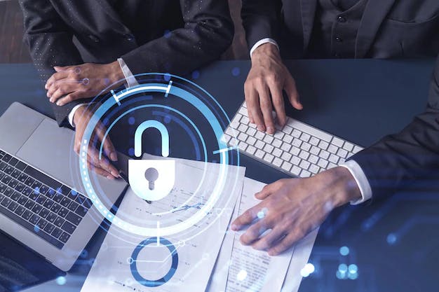 659452dd89d629001f4cc94f Twobusinesspeoplemanwomanworkingprojectprotectcybe