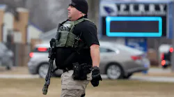 Police respond to a school shooting at the Perry Middle School and High School complex on Jan. 4, 2024 in Perry, Iowa. Students were returning to classes following the holiday break.