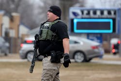 Police respond to a school shooting at the Perry Middle School and High School complex on Jan. 4, 2024 in Perry, Iowa. Students were returning to classes following the holiday break. Police respond to a school shooting at the Perry Middle School and High School complex on Jan. 4, 2024 in Perry, Iowa. Students were returning to classes following the holiday break.