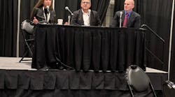 Cannabis security panelists Sarah Trent, Founder and CEO, Valley Wellness NJ; Tony Gallo, Managing Partner, Sapphire Risk Advisory Group share thoughts with SIA's Ron Hawkins, who was the moderator for this ISC East event. Cannabis security panelists Sarah Trent, Founder and CEO, Valley Wellness NJ; Tony Gallo, Managing Partner, Sapphire Risk Advisory Group share thoughts with SIA's Ron Hawkins, who was the moderator for this ISC East event.