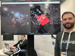 At CES, Outsight’s Brandyn Ryan (right) demoed the company’s 3D spatial AI software combined with PreAct’s LiDAR technology. At CES, Outsight’s Brandyn Ryan (right) demoed the company’s 3D spatial AI software combined with PreAct’s LiDAR technology.
