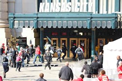 Law enforcement and medical personnel respond to a shooting at Union Station during the Kansas City Chiefs Super Bowl LVIII victory parade on Feb. 14, 2024, in Kansas City, Missouri. Several people were shot and two people were detained after a rally celebrating the Chiefs Super Bowl victory. (Jamie Squire/Getty Images/TNS) Law enforcement and medical personnel respond to a shooting at Union Station during the Kansas City Chiefs Super Bowl LVIII victory parade on Feb. 14, 2024, in Kansas City, Missouri. Several people were shot and two people were detained after a rally celebrating the Chiefs Super Bowl victory. (Jamie Squire/Getty Images/TNS)