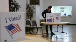 A person votes at a polling location in West Columbia, South Carolina, during the South Carolina Democratic Primary, on Feb. 3, 2024. South Carolina is the first official Democratic primary of 2024 and is seen as a key test of support for President Joe Biden among Black voters for his reelection battle with Donald Trump.