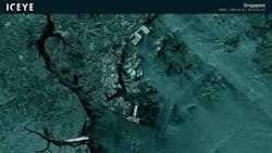 ICEYE image of the Singapore coastal area taken on December 15th 2023 in Strip mode.