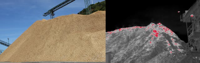 This wood pile has heat pockets that can be detected by thermal EFD cameras. This wood pile has heat pockets that can be detected by thermal EFD cameras.