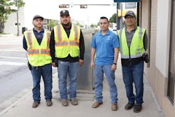 Some of the members of the Transportation Services and Mobility department who installed the ALCEA traffic solution include, from left to right: Jose Arreguin, Lorenzo Buendia, Raul Perez and Noe Guzman.