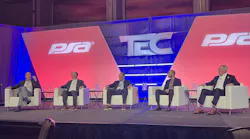 This year’s PSA State of the Industry panel, moderated by PSA CEO Matt Barnette (far left), featured (L-R) Security Industry Association CEO Don Erickson, Imperial Capital’s John Mack, Kumar Sokka, President and General Manager of LenelS2, and Sage Integration’s John Nemerofsky.