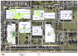 A map produced by Critical Response Group, which works with school districts and other sectors to obtain detailed floor plan maps and ensure they are accessible to public safety. A map produced by Critical Response Group, which works with school districts and other sectors to obtain detailed floor plan maps and ensure they are accessible to public safety.