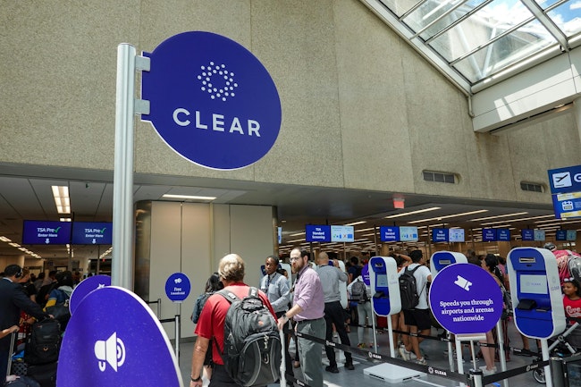 Airport security at a busy international airport with Clear, TSA precheck and TSA standard screening in Orlando, Fla. (Jshanebutt)