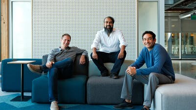 Rhombus Founders, from left: Dave Gustafson, VP of Hardware; Omar Khan, COO; and Garrett Larsson, CEO.