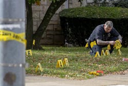 Police officials investigate outside Destiny of Faith Church in the 3700 block of Brighton Road where Six people were shot near a church while a funeral was taking place in Brighton Heights on Oct. 28, 2022, police said. The shooting occurred during the funeral for John Hornezes, Jr. Police officials investigate outside Destiny of Faith Church in the 3700 block of Brighton Road where Six people were shot near a church while a funeral was taking place in Brighton Heights on Oct. 28, 2022, police said. The shooting occurred during the funeral for John Hornezes, Jr.