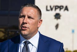 Steve Grammas, president of Las Vegas Police Protective Association, said police officers who provide security at Raiders games will still not submit to the biometric and photo requirements of a new NFL policy. Steve Grammas, president of Las Vegas Police Protective Association, said police officers who provide security at Raiders games will still not submit to the biometric and photo requirements of a new NFL policy.