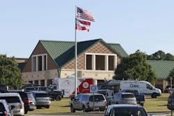 The front of Apalachee High School is filled with emergency and law enforcement automobiles, Wednesday, Sept. 4, 2024, in Winder, Ga. One person is in custody after a shooting at Apalachee High School in Barrow County injured multiple people Wednesday morning. The front of Apalachee High School is filled with emergency and law enforcement automobiles, Wednesday, Sept. 4, 2024, in Winder, Ga. One person is in custody after a shooting at Apalachee High School in Barrow County injured multiple people Wednesday morning.