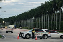 Palm Beach County Sheriff personnel block a road near the Trump International Golf Club after an apparent assassination attempt of former President Donald Trump on Sept. 16, 2024, in West Palm Beach, Florida. The FBI and U.S. Secret Service, along with the Palm Beach County Sheriff's office, are investigating the incident, which the FBI said 'appears to be an attempted assassination of former President Trump' while he was golfing at Trump International Golf Club. Palm Beach County Sheriff personnel block a road near the Trump International Golf Club after an apparent assassination attempt of former President Donald Trump on Sept. 16, 2024, in West Palm Beach, Florida. The FBI and U.S. Secret Service, along with the Palm Beach County Sheriff's office, are investigating the incident, which the FBI said 'appears to be an attempted assassination of former President Trump' while he was golfing at Trump International Golf Club.