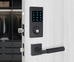 The Smart Deadbolt is designed for residential openings that benefit from ANSI Grade 1 function and reliability. Shown here with a CeraMax C19 ceramic coating and INOX 221 Aurora lever. The Smart Deadbolt is designed for residential openings that benefit from ANSI Grade 1 function and reliability. Shown here with a CeraMax C19 ceramic coating and INOX 221 Aurora lever.