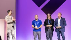 Filip Kaliszan, CEO of Verkada, with Verkada's 2024 Safety Champions: Steve Camsey (Left), Jamie Lewsadder (Center), and Lieutenant Ben Jones (Right). Filip Kaliszan, CEO of Verkada, with Verkada's 2024 Safety Champions: Steve Camsey (Left), Jamie Lewsadder (Center), and Lieutenant Ben Jones (Right).