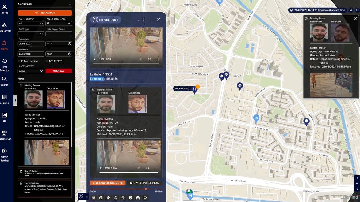 Facial intelligence technology utilized in safe cities.