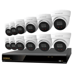 Contains 4K 16-channel NVR, 12 IP 5MP cameras, and 4TB HDD. Contains 4K 16-channel NVR, 12 IP 5MP cameras, and 4TB HDD.