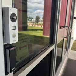 Axis intercoms and HID Global card readers form some of the visitor management technologies outside the facilities. Axis intercoms and HID Global card readers form some of the visitor management technologies outside the facilities.