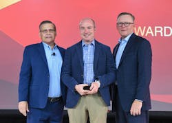Per Mar Security Services receiving the 2024 Premier Security Dealer of the Year Award from Resideo during its 35th Annual CONNECT customer event. In the attached picture are: Quentin Gunther (left), Brian Duffy (center), and Mike Maher (right). Per Mar Security Services receiving the 2024 Premier Security Dealer of the Year Award from Resideo during its 35th Annual CONNECT customer event. In the attached picture are: Quentin Gunther (left), Brian Duffy (center), and Mike Maher (right).