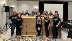 Everon packed 1,011 care packages filled with snacks and toiletry items for Soldier's Angels. Everon packed 1,011 care packages filled with snacks and toiletry items for Soldier's Angels.