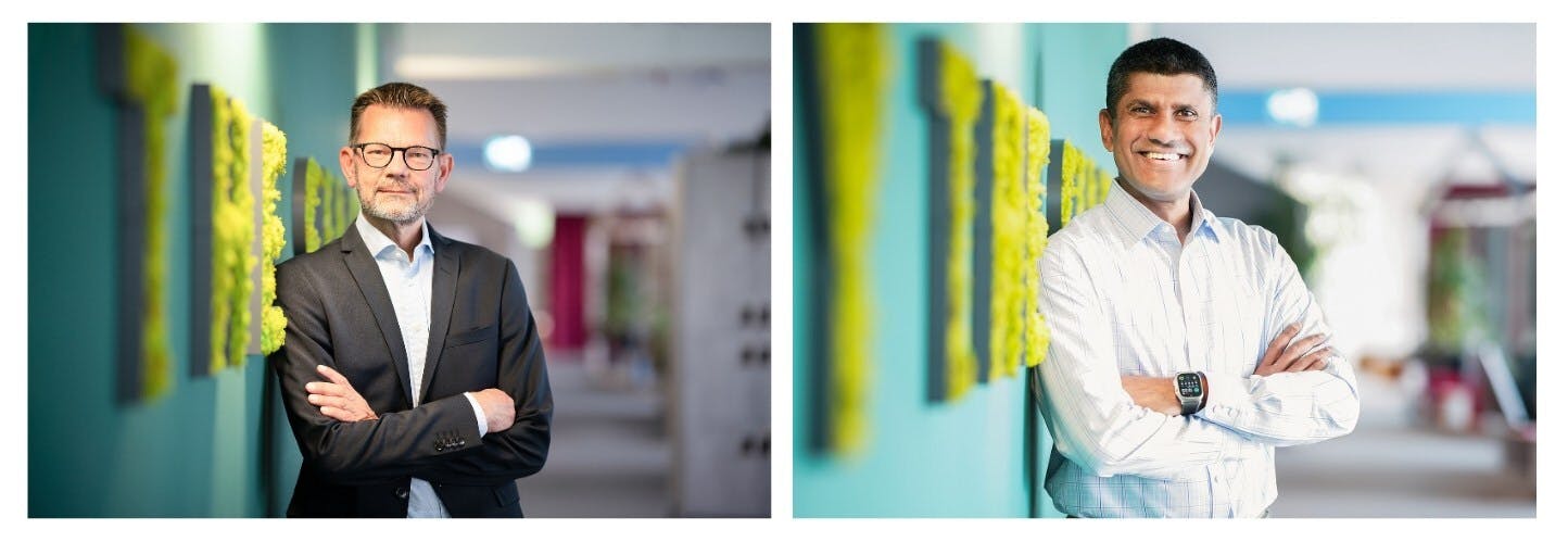 Paessler GmbH's CEO Helmut Binder with COO and CFO Dinesh Senanayake